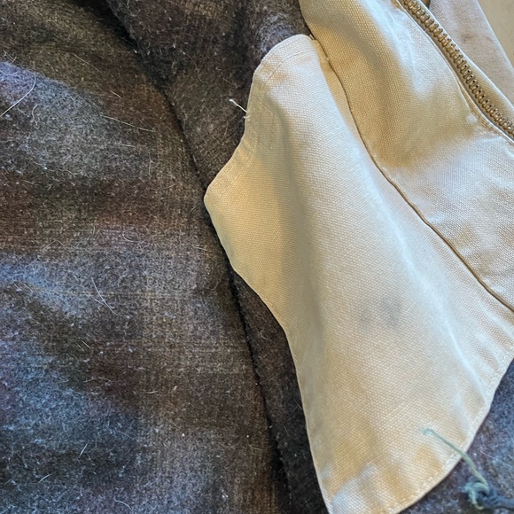 Carhartt Duck Canvas Jacket Coat Medium Tall  Detachable Hood Thrashed Blanket - Picture 11 of 16